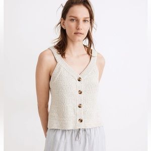 NWT Madewell Rainbow Marled Wakefield Button-Front Sweater Tank